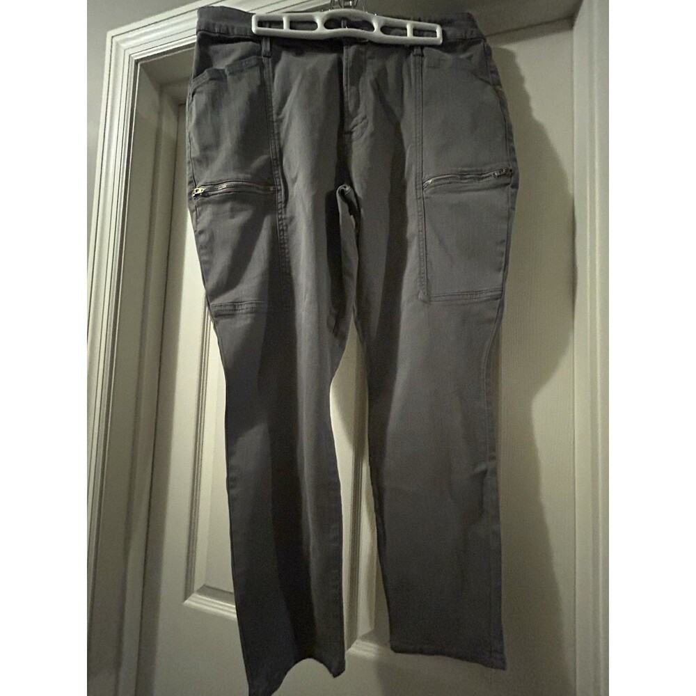 Pistola Hannah Cargo Pants Womens 32 Gray Utility Zip Pockets Ankle